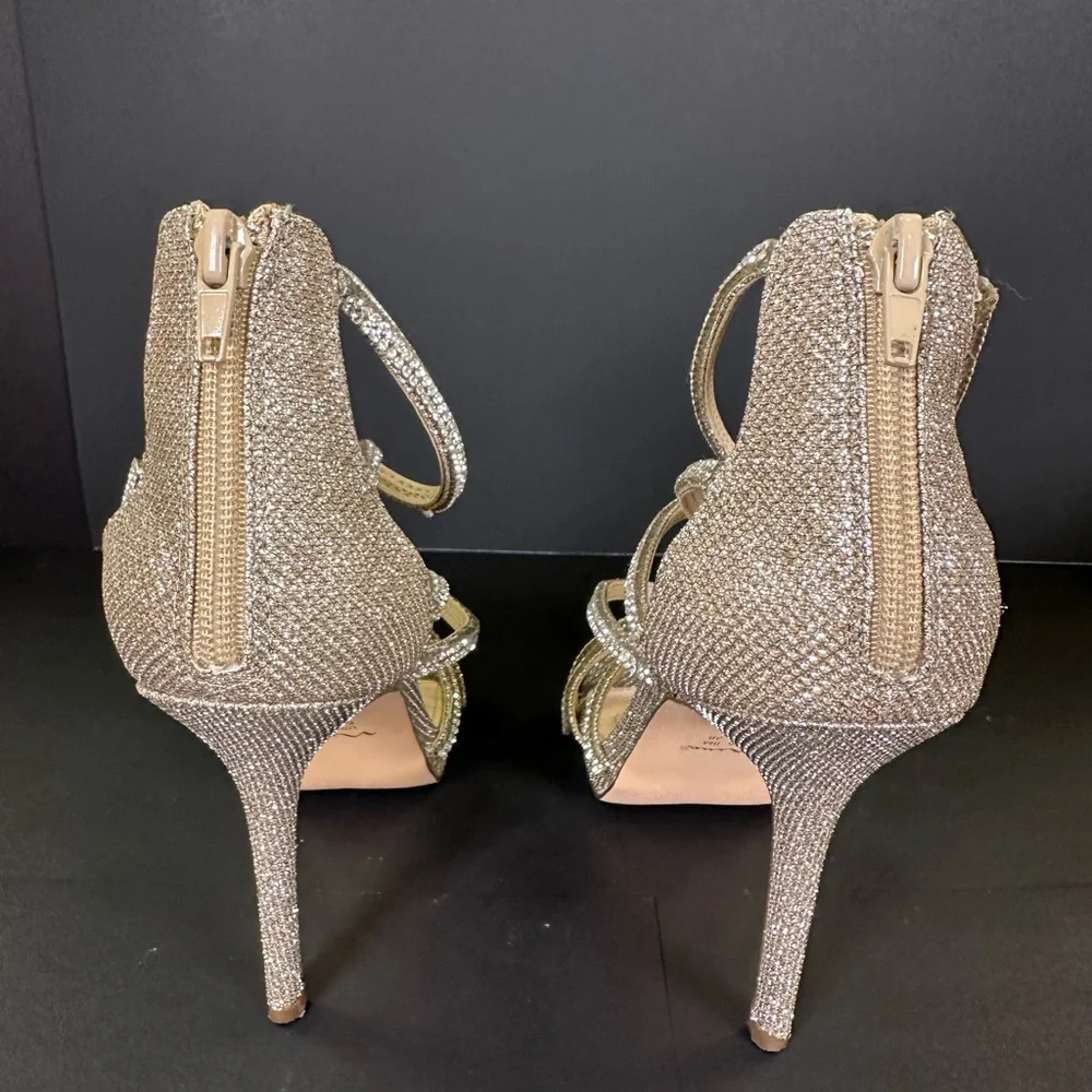 Nina Silver and Gold‎ Rhinestone 4” Stiletto Heels